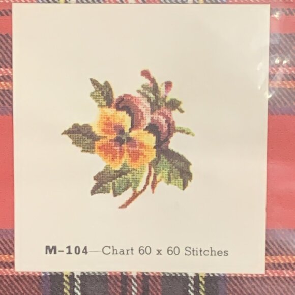 Vintage Jean McIntosh Cross Stitch Charts Pansy Rose Yellow Roses 103 104 215 - Picture 3 of 13